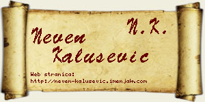 Neven Kalušević vizit kartica